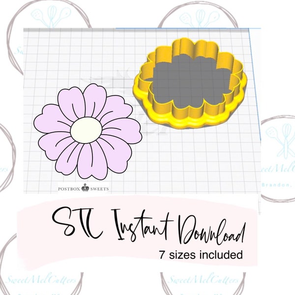 Daisy ps Cookie Cutter STL File Instant Download