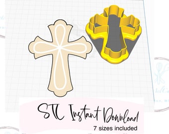 Classic Cross Cookie Cutter STL Download digitale istantaneo