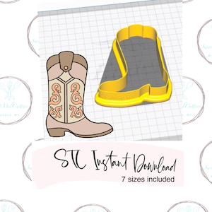 Cowboy/Cowgirl Boot Cookie Cutter STL File Instant Download