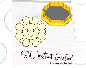 Sunshine Flower Cookie Cutter STL File Instant Download