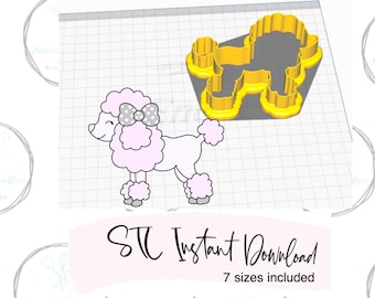 Poodle Cookie Cutter STL File Instant Download