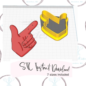 Finger Point Cookie Cutter STL Instant Digital Download