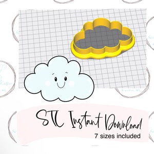 Cloud One Cookie Cutter STL File Instant Download