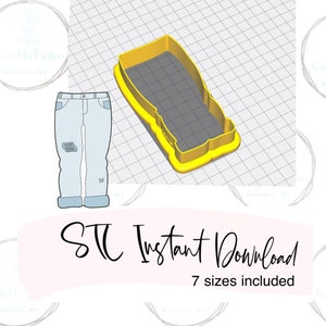 Jeans Cookie Cutter STL File Instant Download