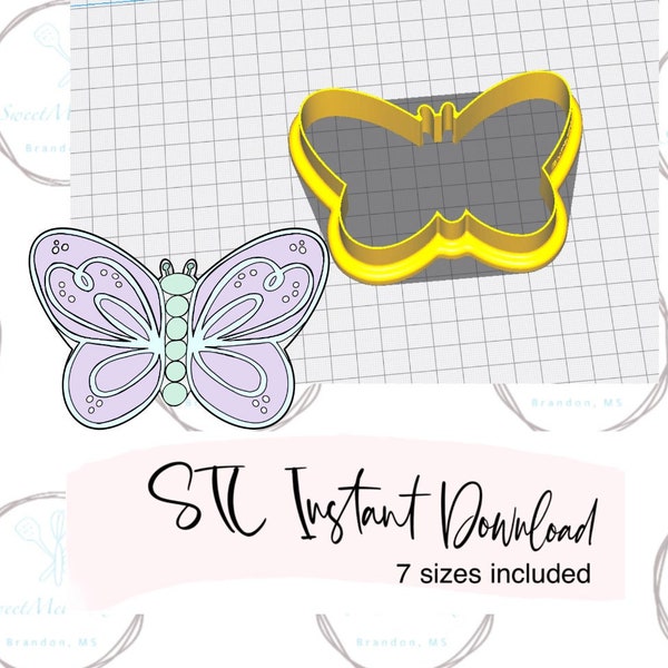 Butterfly Cookie Cutter STL File Instant Download