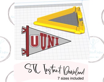 Pennant Cookie Cutter STL File Instant Download