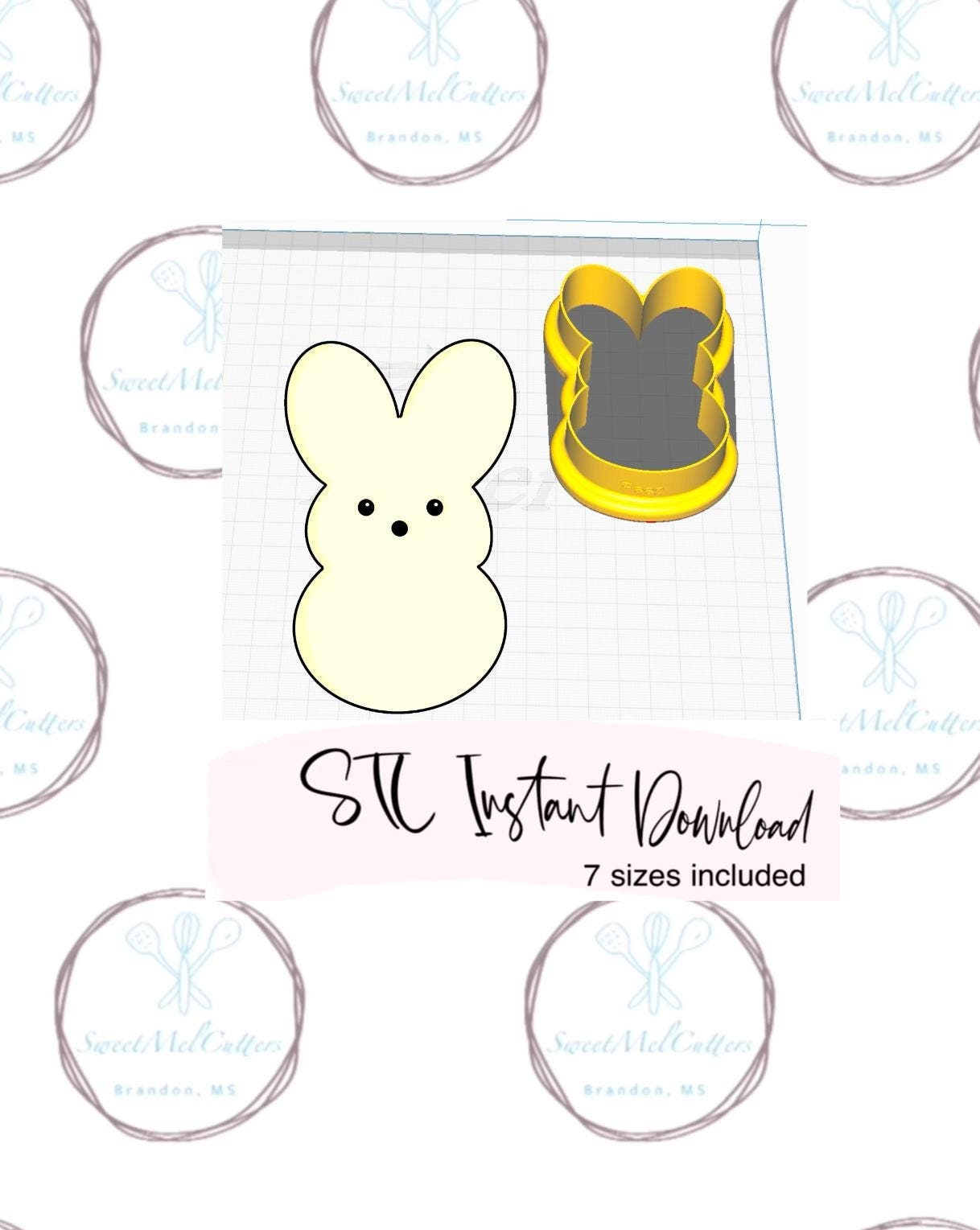 Taglierina per biscotti Chubby Peep STL Download digitale istantaneo