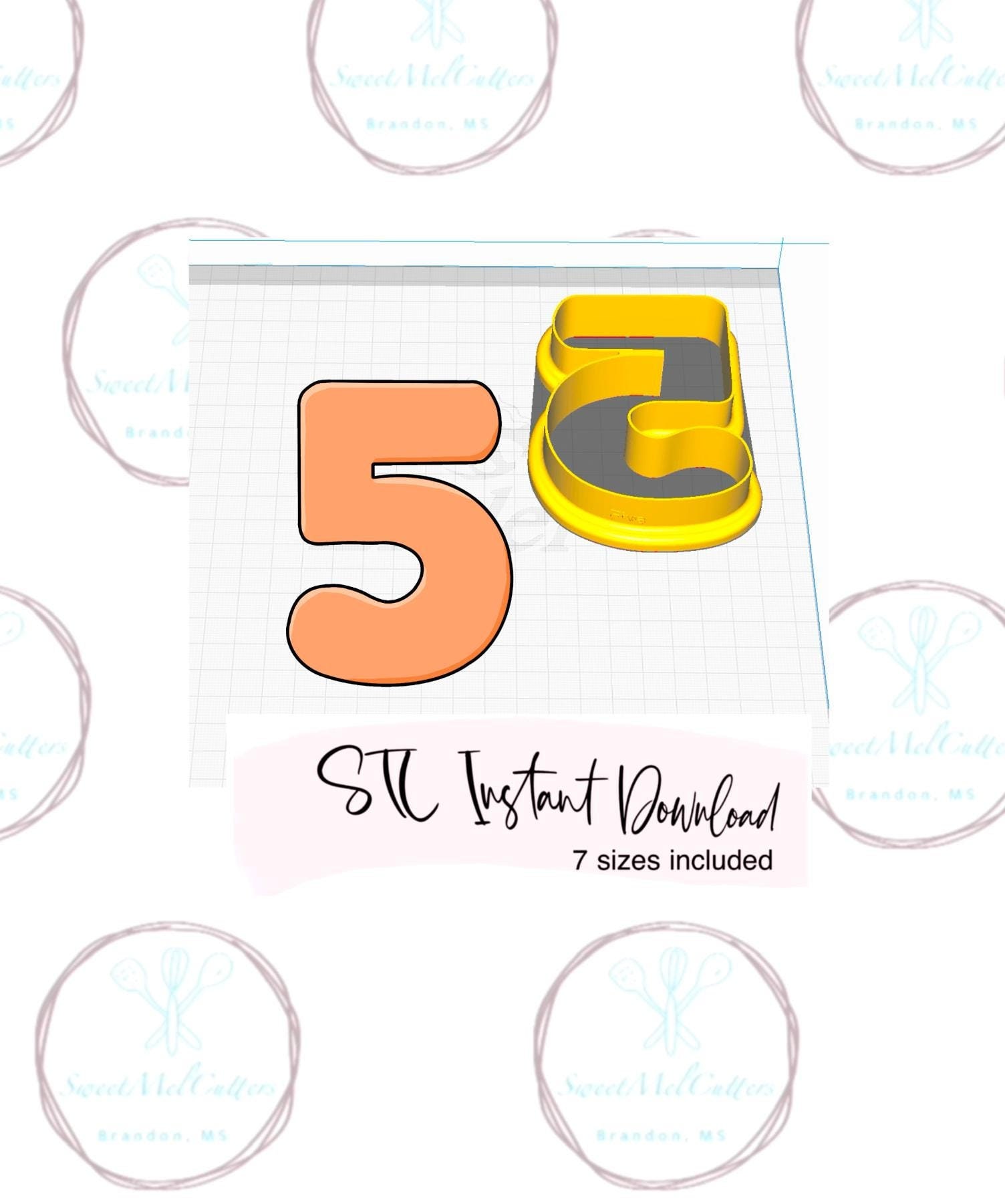 FIVE Cookie Cutter STL Instant Digital Downloads - Etsy