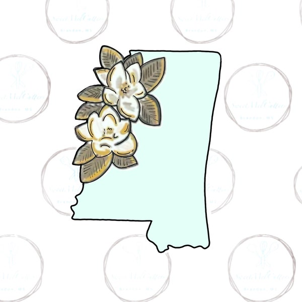 Mississippi with Magnolias Cookie Cutter