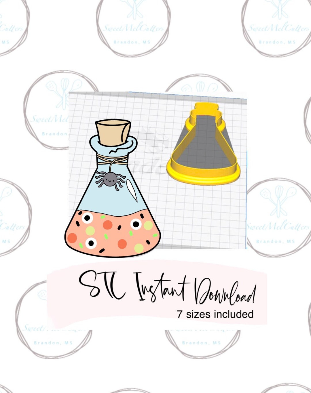 Flask Cookie Cutter STL File Instant Download Etsy