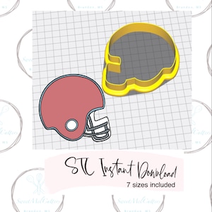 Football Helmet Cookie Cutter STL File Instant Download