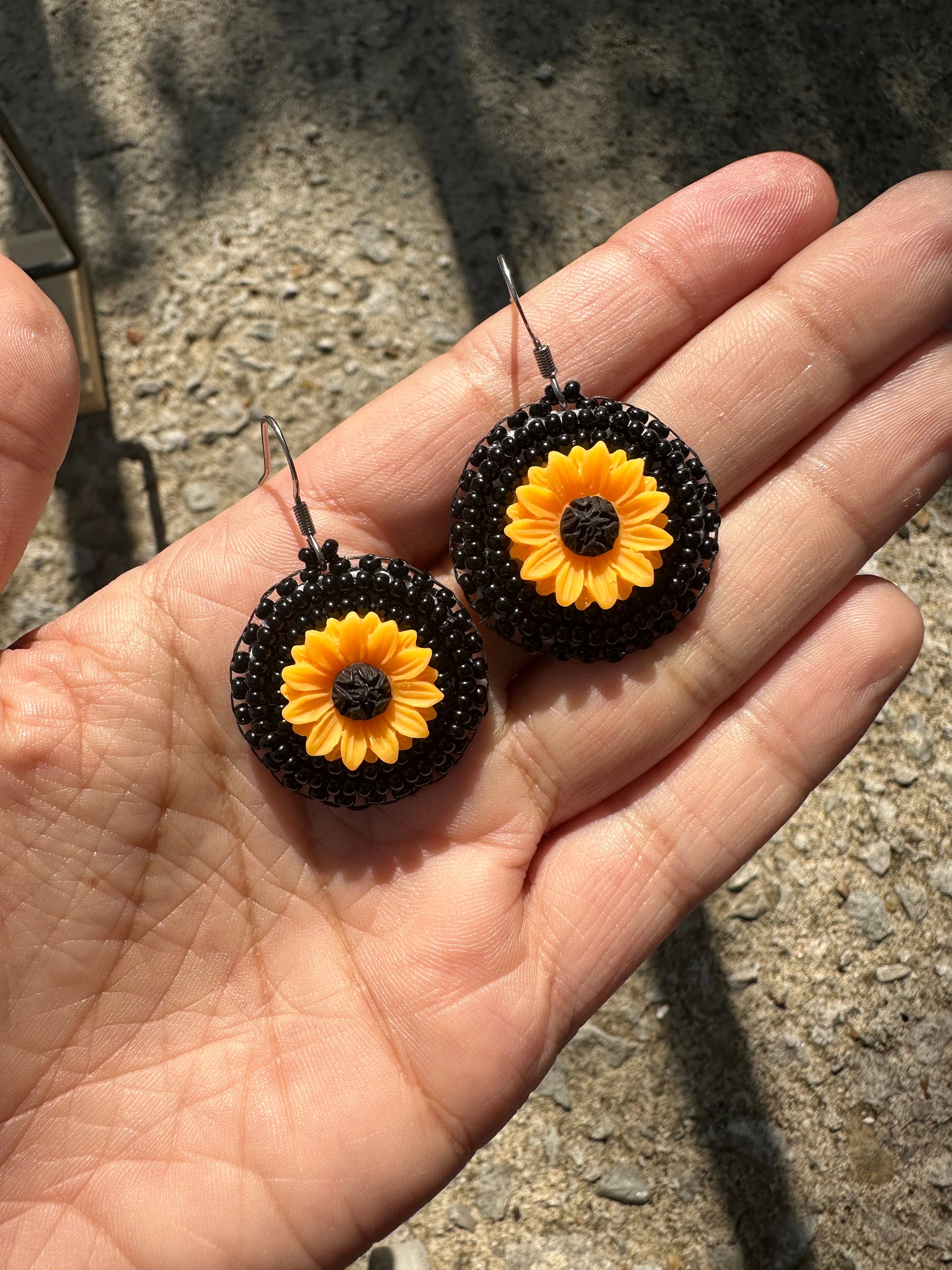Sunflower Beaded Earrings Sunflower Beaded Earrings