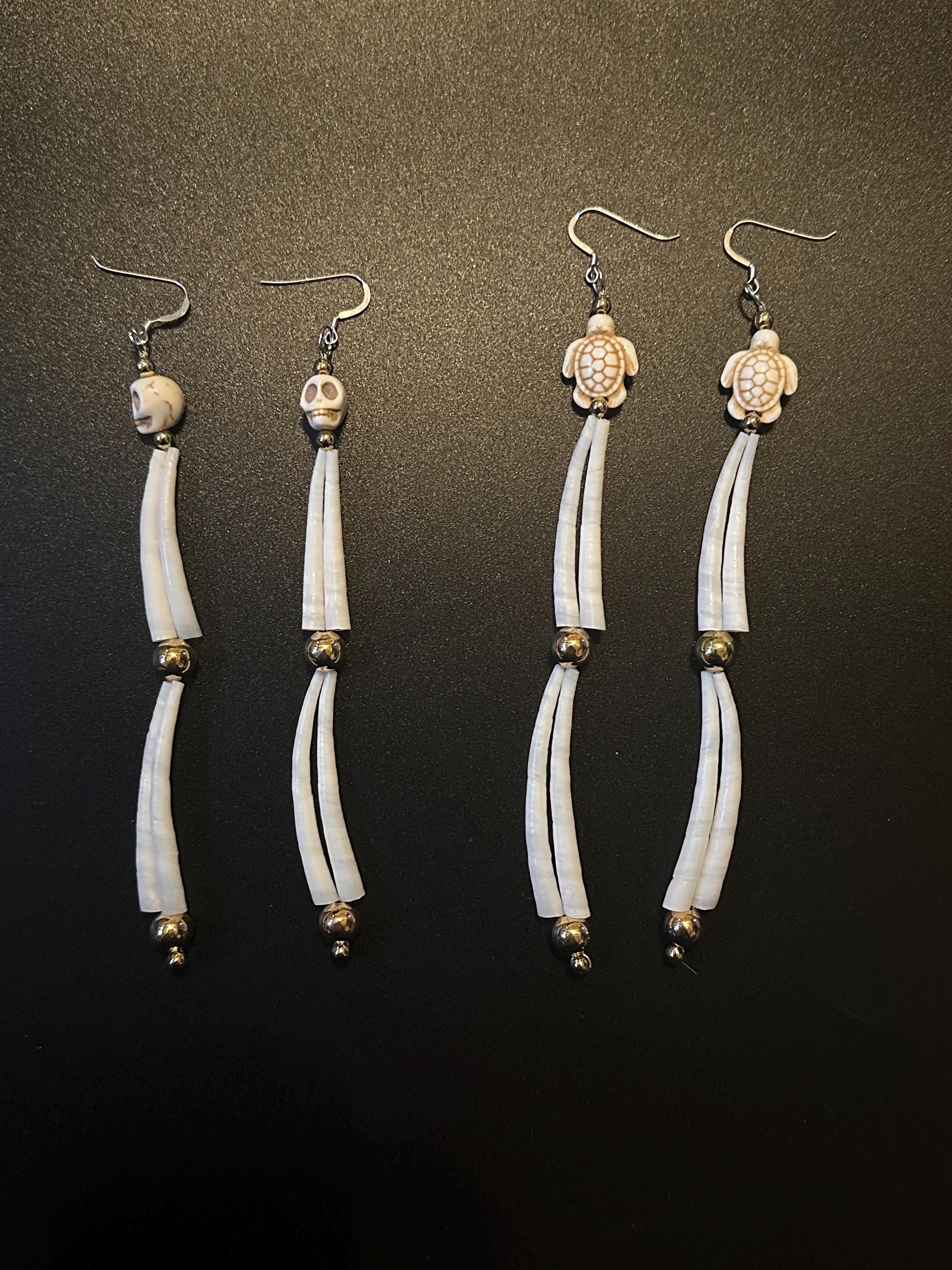 Dentallium Shell Earrings - Indigenous Made - Native American Beadwork
