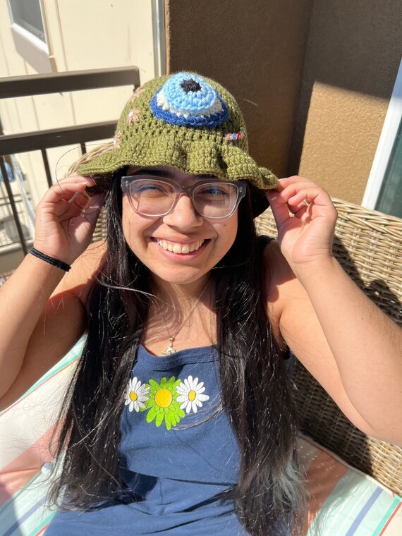 Evil Eye Crochet Bucket Hat Crochet 