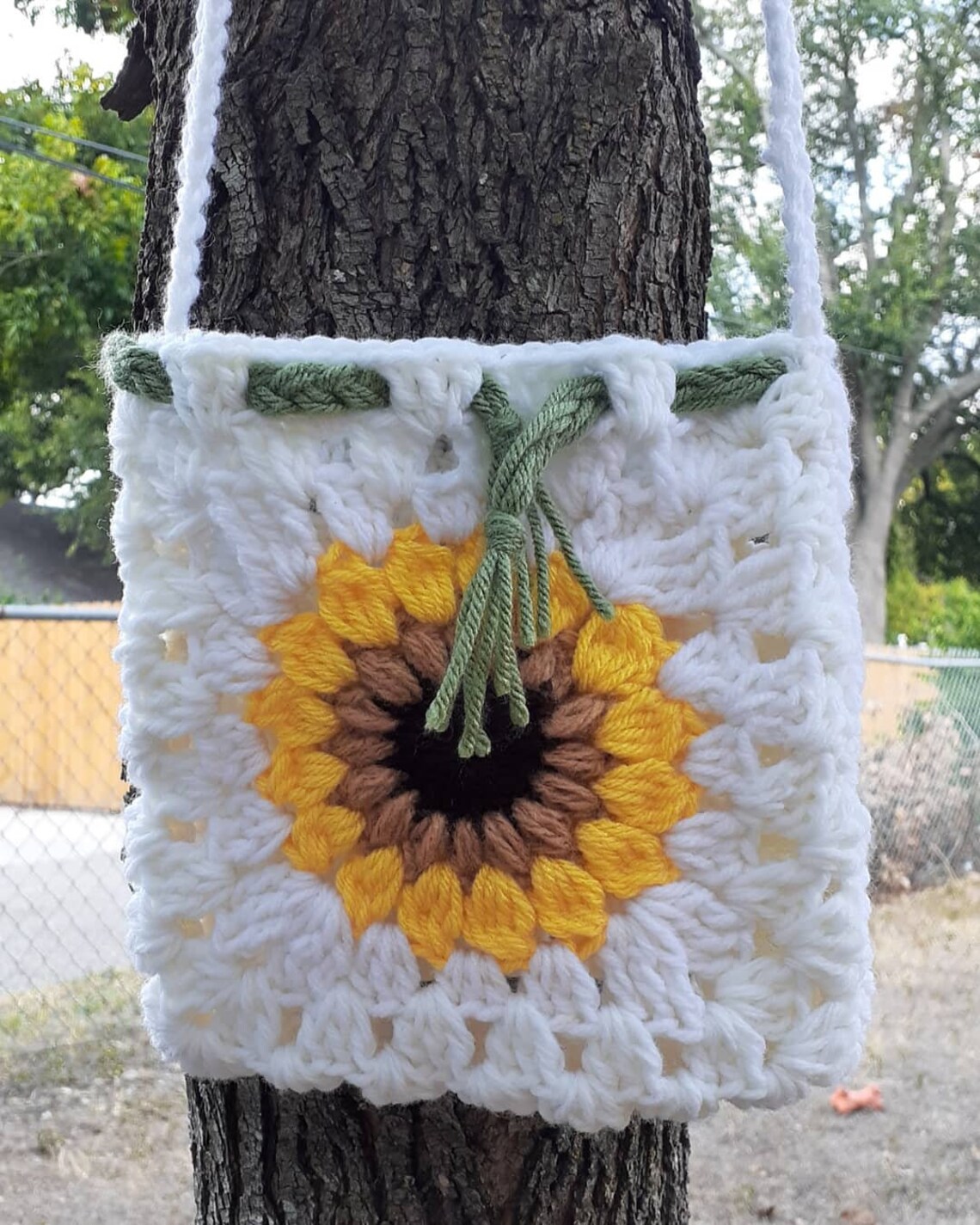 Crochet Sunflower Crossbody Boho Mini Bag Sunflower Bag Etsy
