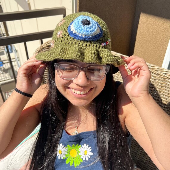 Evil Eye Crochet Bucket Hat Bucket Hat 
