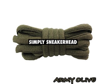 Army Olive Classic Oval Style Shoelaces 6.25mm For All Styles Of Shoes