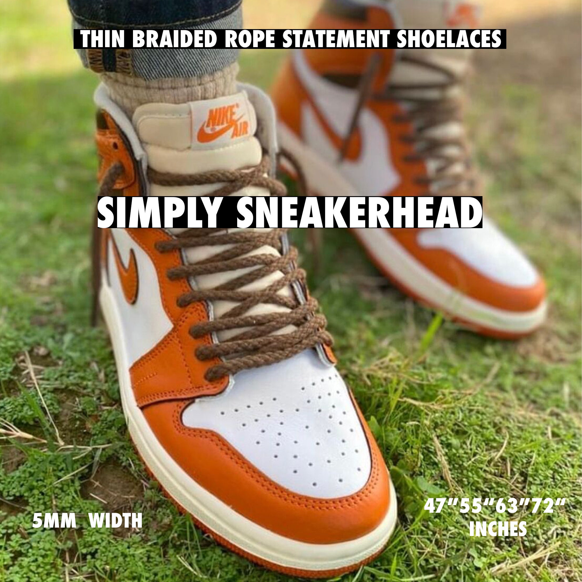 AF1 Thick Rope Shoe Laces Travis SB Dunk AJ off White Braided Shoelaces  Fashion Sneakers Style 