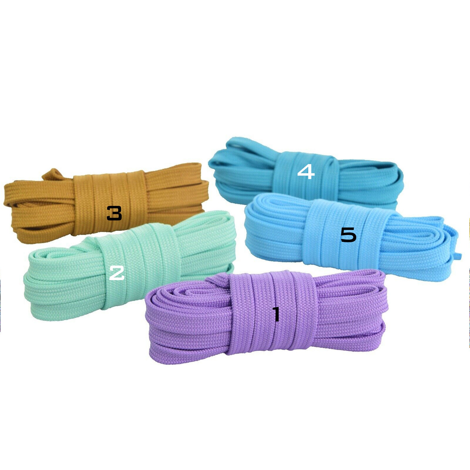 Full Vibrant Pastel Flat Style Shoelaces Colorful Fantastic Etsy