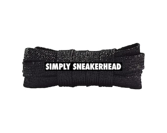 Black Glitter Flat Luxury 10mm Shoelaces Replacement Premium Laces for All Shoes 2026