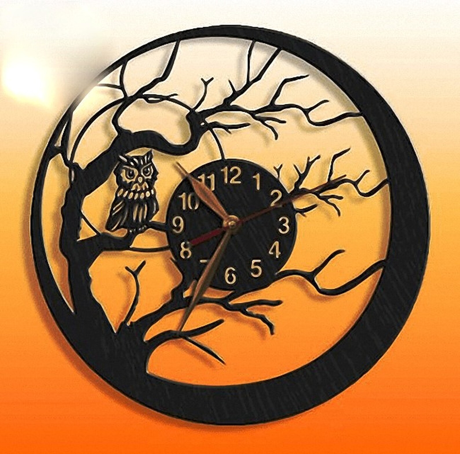 Cnc Router Files Owl Clock Dxf Plasma Cnc Files for Wood Cnc Etsy