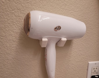 Hairdryer | Hair Straightener Wall Mounted Holder compatible with many brands | Bathroom Accessory Organizer.