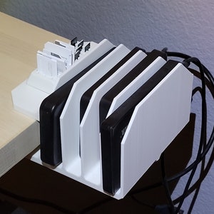 Hard Drive/SSD Desk Mounted Support with Four Slots and Magnetic Micro SD Card/USB Holder