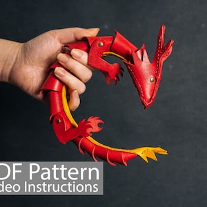 PDF Pattern Leather Articulated Small Dragon image 1