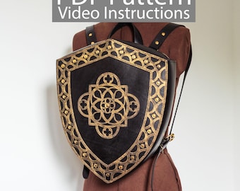 PDF Pattern Leather Shield Backpack