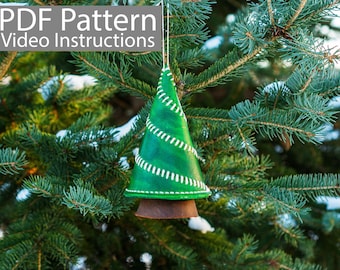 PDF Pattern Leather Spiral Tree Ornament