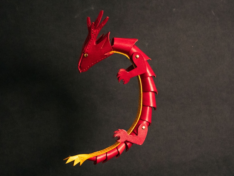 PDF Pattern Leather Articulated Small Dragon image 9