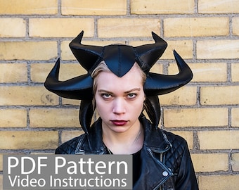PDF Pattern Leather Crown of Horns