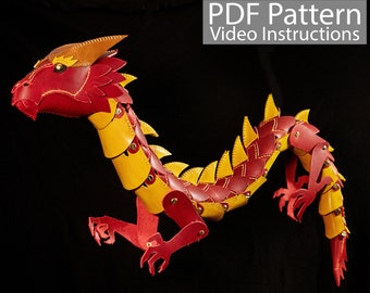 PDF-patroon lederen gelede draak