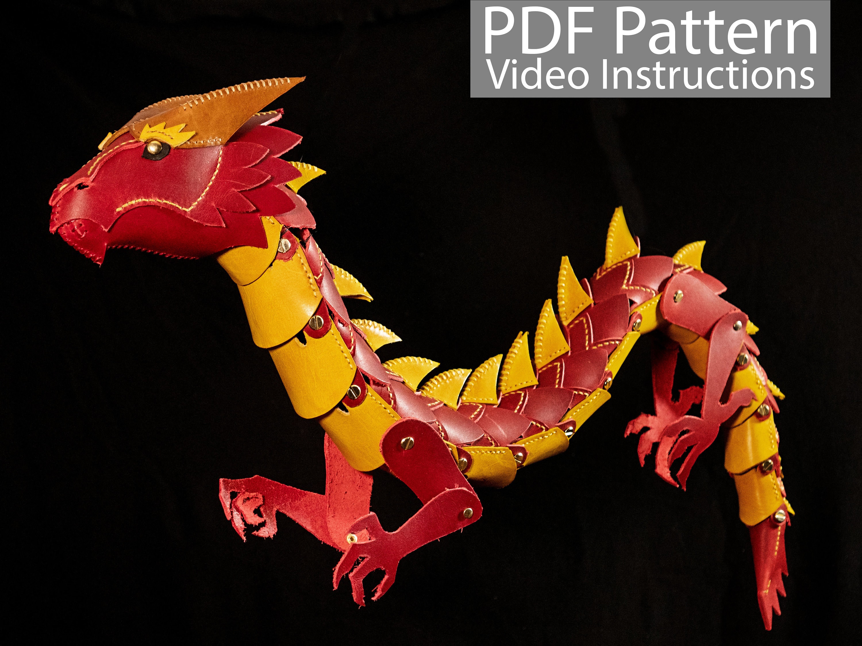 PDF Pattern Leather Articulated Dragon - Etsy