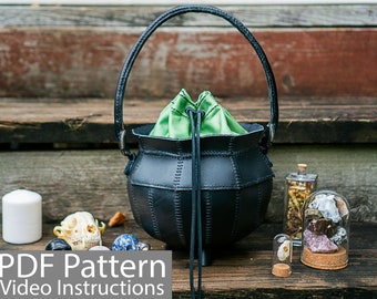 PDF Pattern Leather Cauldron Purse