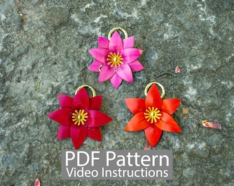 PDF Pattern Leather Flower Bag Charm Keychain Pack