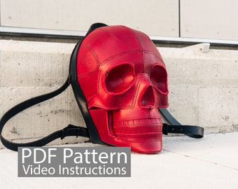 PDF Pattern Leather Skull Backpack