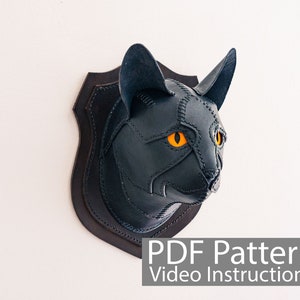 PDF Pattern Leather Cat Head Mount