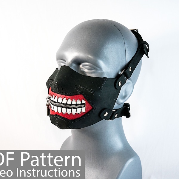PDF Pattern Leather Smiling Zipper Mask