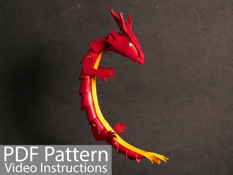 PDF Pattern Leather Articulated Small Dragon image 4