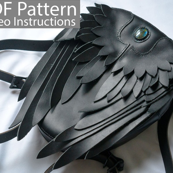 PDF Pattern Leather Angel Wings Backpack