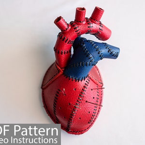PDF Pattern Leather Anatomical Heart Pin Cushion