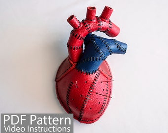PDF Pattern Leather Anatomical Heart Pin Cushion