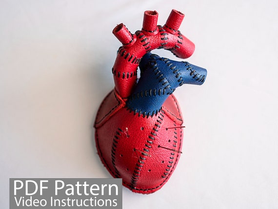 PDF Pattern Leather Anatomical Heart Pin Cushion - Etsy