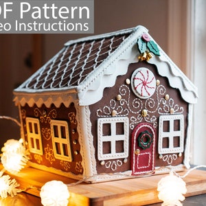 PDF Pattern Leather Gingerbread House Box
