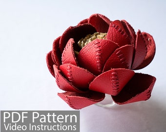 PDF Pattern Leather Peony Flower