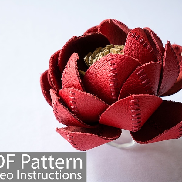 PDF Pattern Leather Peony Flower