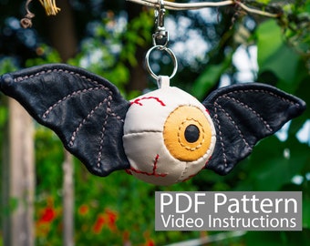 PDF Pattern Leather Eyebat Plush Keychain