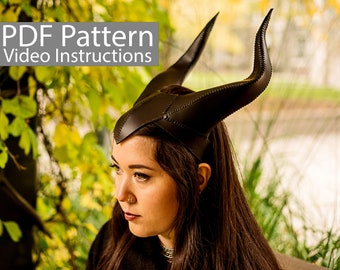 PDF Pattern Leather Horns Headpiece