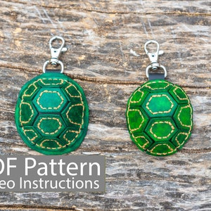 PDF Pattern Leather Turtle Shell Keychain/Key Fob